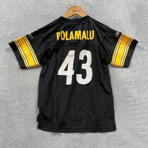 Vintage Reebok Pittsburgh Steelers #43 Troy Polamalu Jersey Boys Youth Large (7)